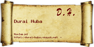 Durai Huba névjegykártya